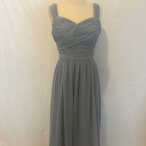 Azazie Bluegray gown size 6- fits height of 5'9 or shorter